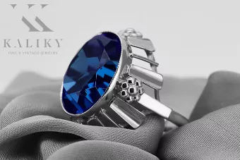 Anillo Zafiro Plata de ley 925 Artesanía vintage vrc043s